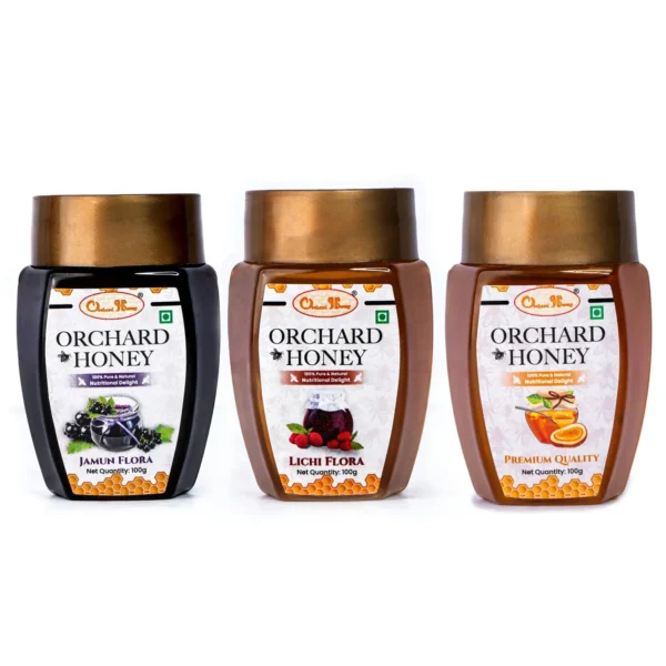 Orchard Honey Combo Pack Jamun Lychee & Premium 100Gm Pack of 3