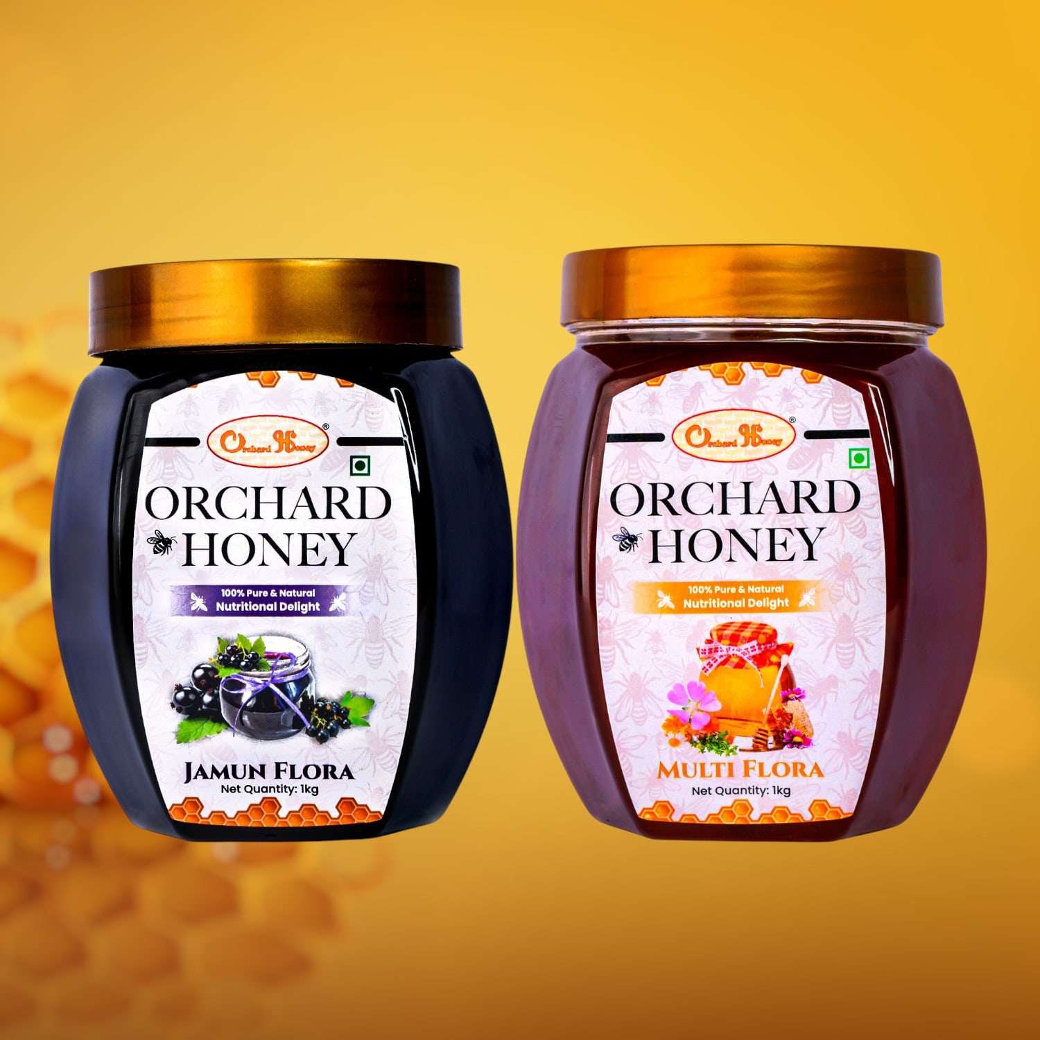 Orchard Jamun & Multi Flora Honey 1kg Combo Pack of 2 - Image 2