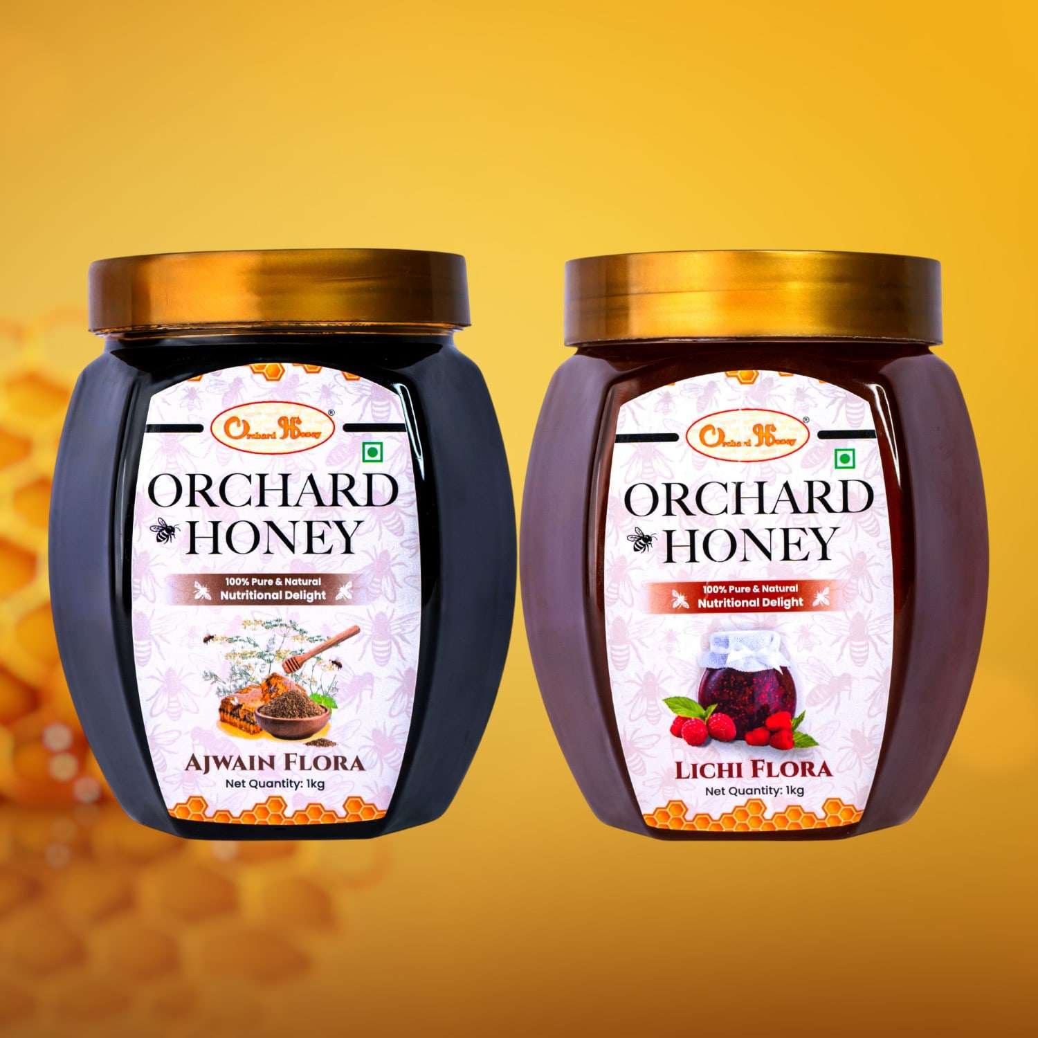 Orchard Ajwain & Lychee Flora Honey 1kg Combo Pack of 2 - Image 2
