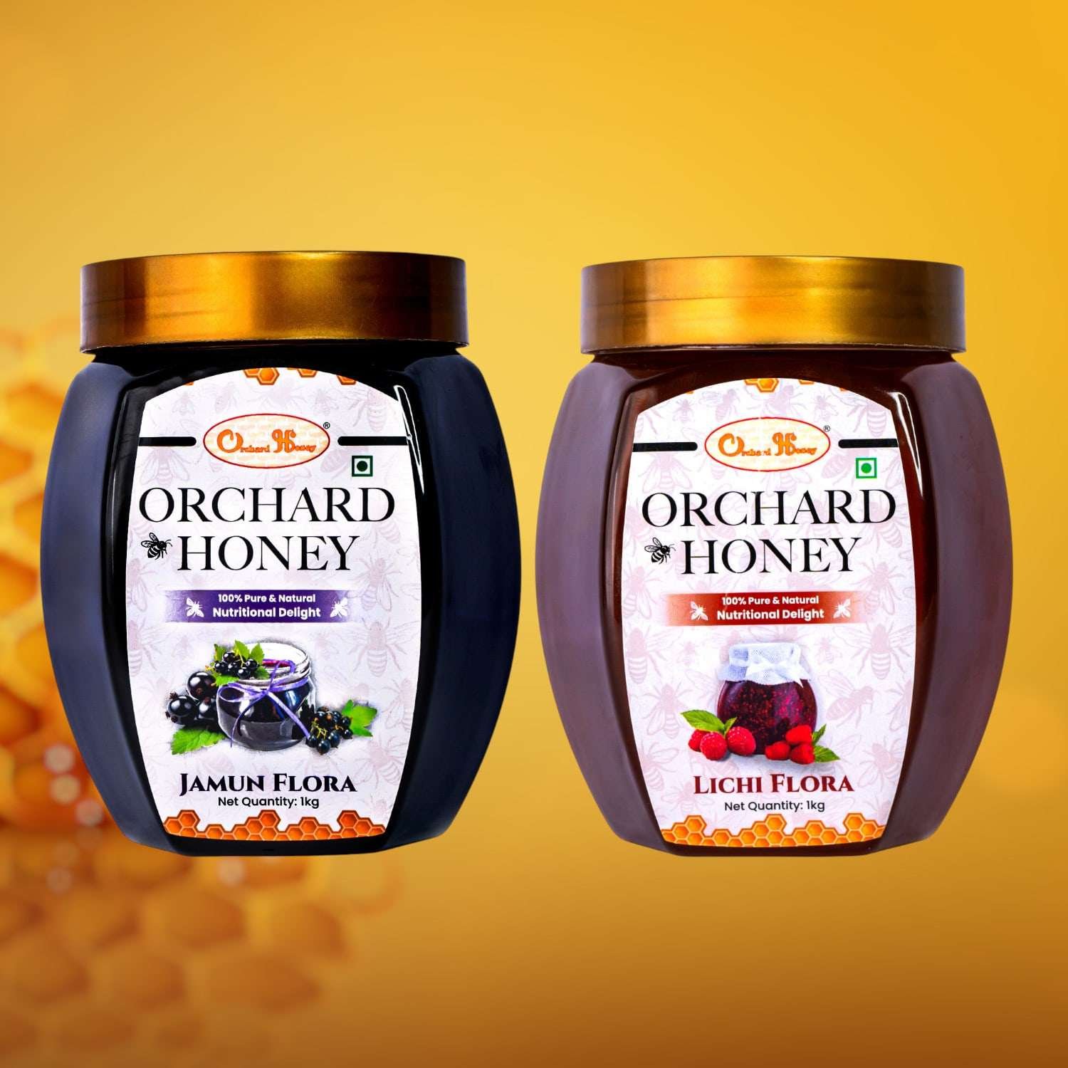 Orchard Jamun & Lychee Flora Honey 1kg Combo Pack of 2 - Image 2