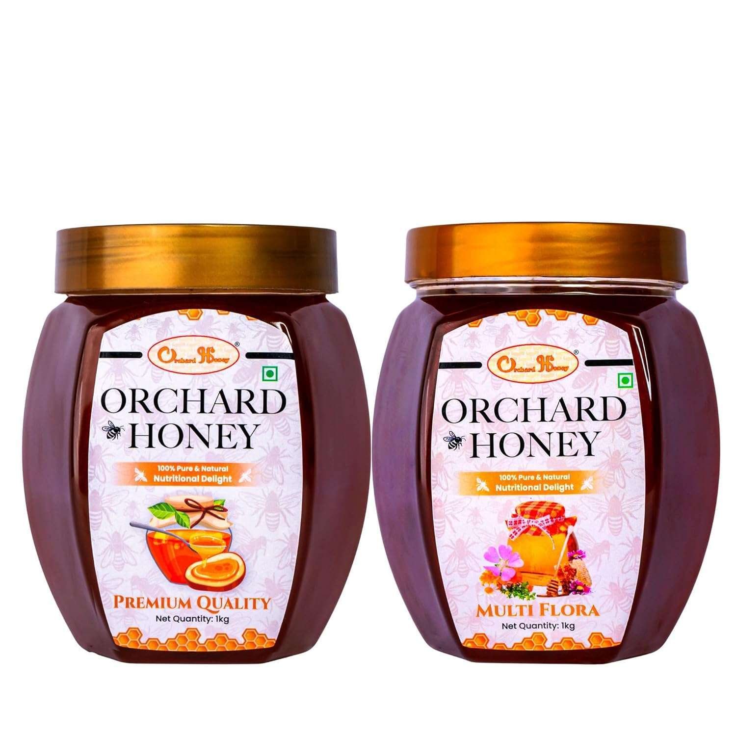 Orchard Multi Flora & Premium Quality Honey 1kg Combo Pack of 2