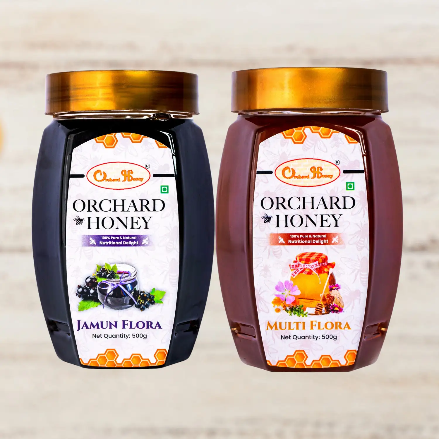 Orchard Jamun & Multi Flora Honey 500Gm Combo Pack of 2 - Image 3
