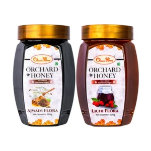 Orchard Ajwain & Lychee Flora Honey 500Gm Combo Pack of 2